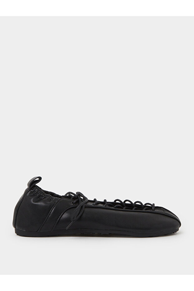 Black Plain Lace-Up Shoes