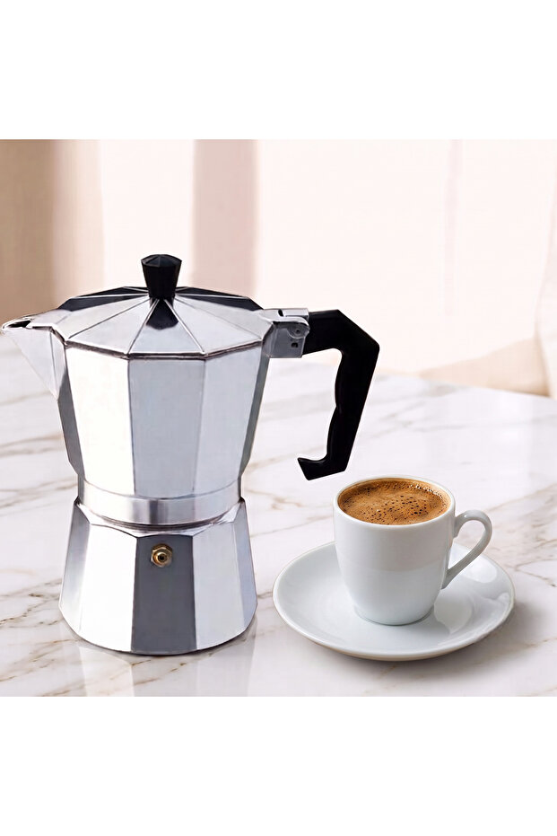 3-Cup Retro Design Aluminum Moka Pot - Stovetop Espresso and Filter Coffee Maker