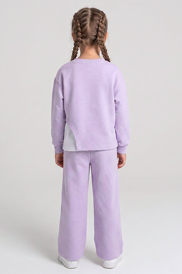 Girl's Tracksuit Set with Wide Legs, 3 Pieces