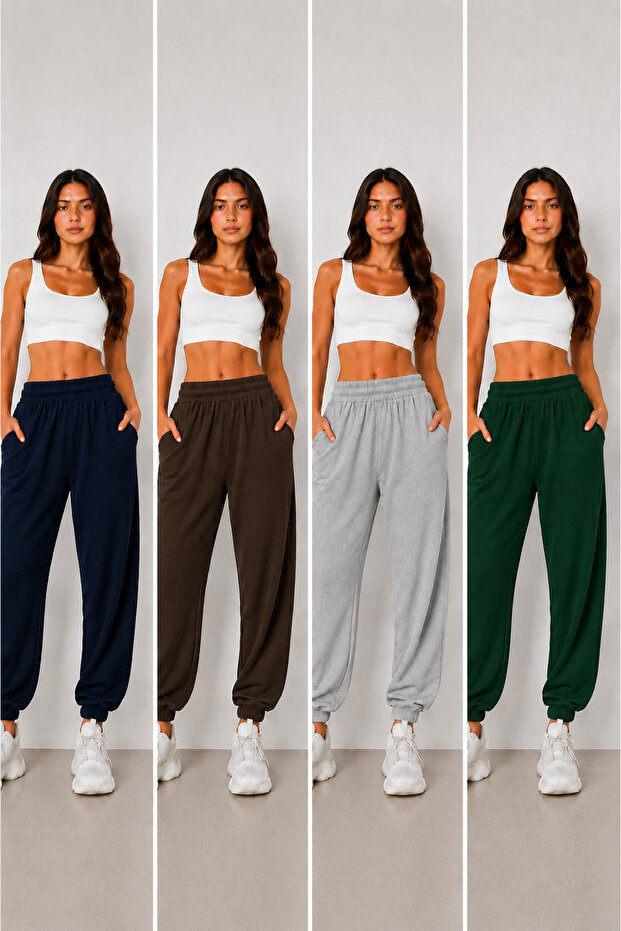 4-Piece Women's Rubberized Trackpants