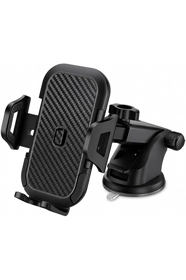 Car Phone Holder with Suction Cup, Adjustable Arm Dashboard Mount, 360° Rotation, Universal Smartphone Holder