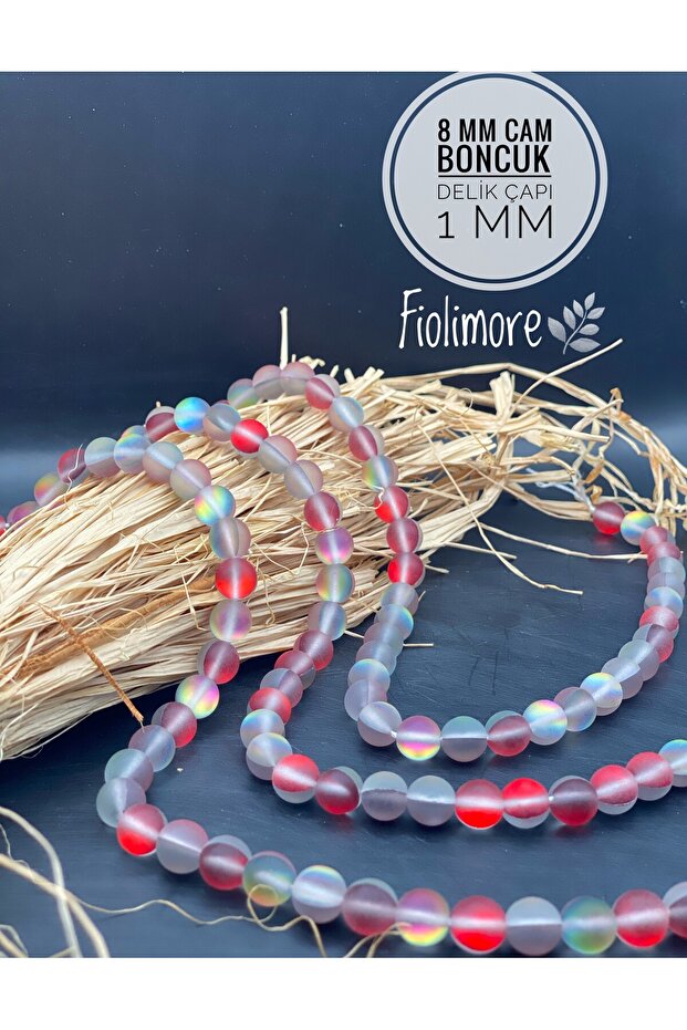 8 mm Ab Plated Glass Beads (1 String 40 Pieces) Iridescent Rainbow Color Rosary Jewelry Design Bead