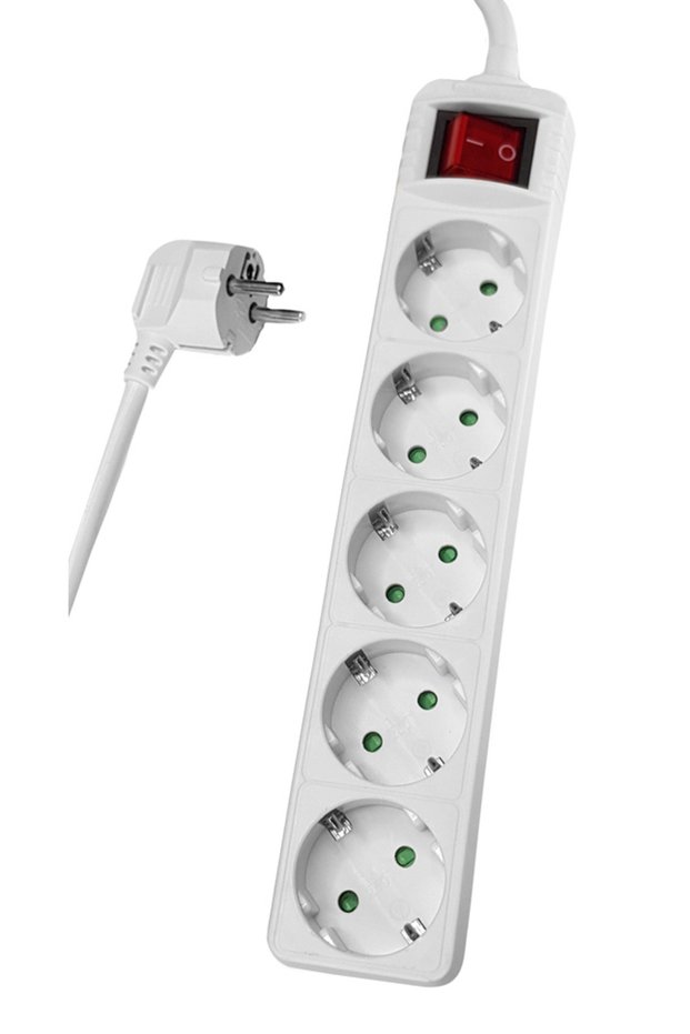 πολύπριζο PT-876, 5x schuko, 16A, 3m, λευκό