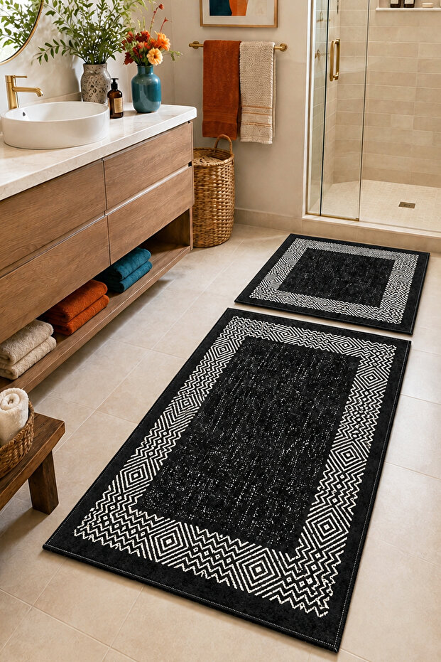 Connexion 60X100 50X60 Non-Slip Base 2-Piece Bathroom Mat Set