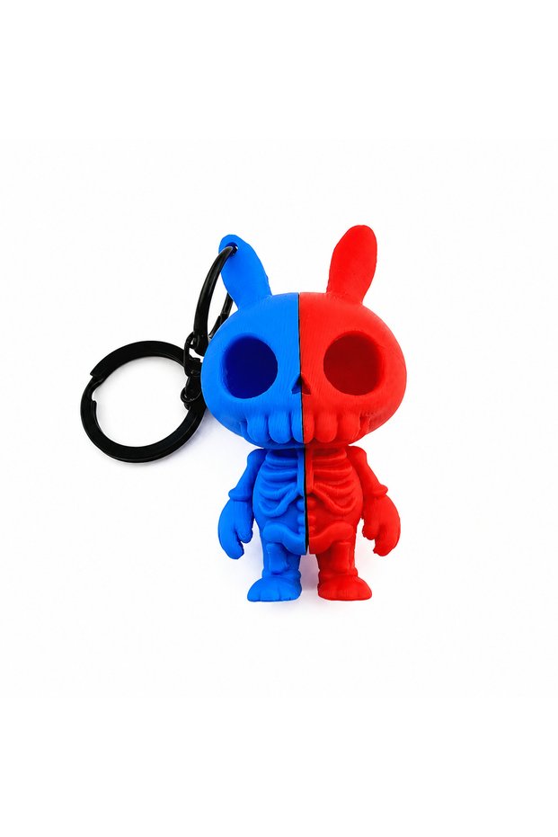 Decorative Skeleton Rabbit Keychain Double Color Design Bag Backpack Car
