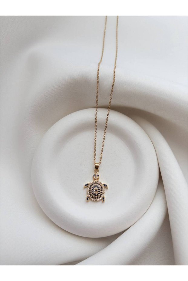 Steel Turtle Necklace - Turtle Pendant - Steel Necklace