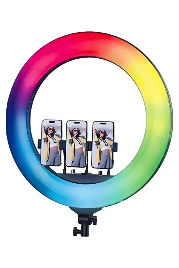 إضاءة رينج لايت احترافية R56 Pro RGB مقاس 56 سم (إضاءة ناعمة | تحكم عن بعد | دوران 360 درجة | حماية للعين)