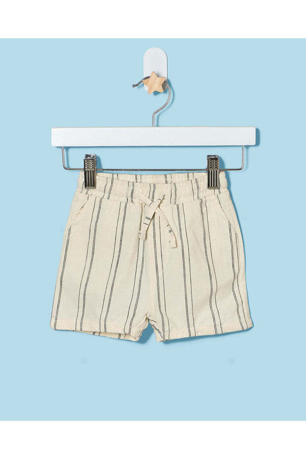 Infant Boys Cream Striped Shorts