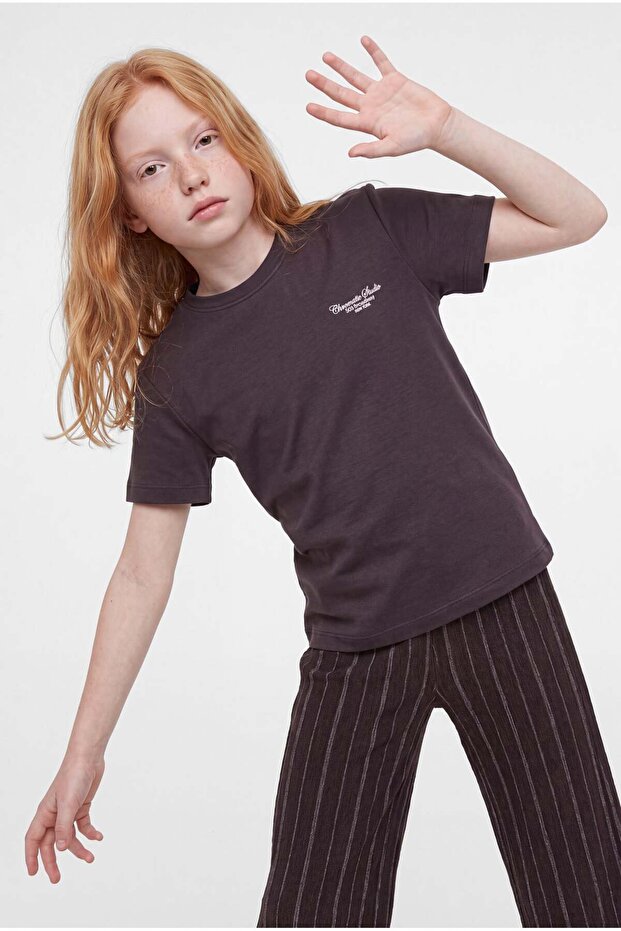Girl's Printed Basic T-Shirt