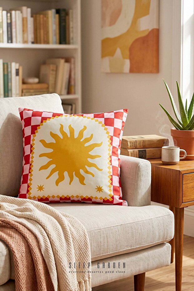 Bohemian Sun Design Decorative Throw Pillow Cover | Modern Home Decor 43X43