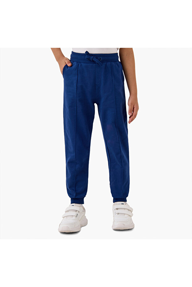 Panelled Joggers with Drawstring Closure
