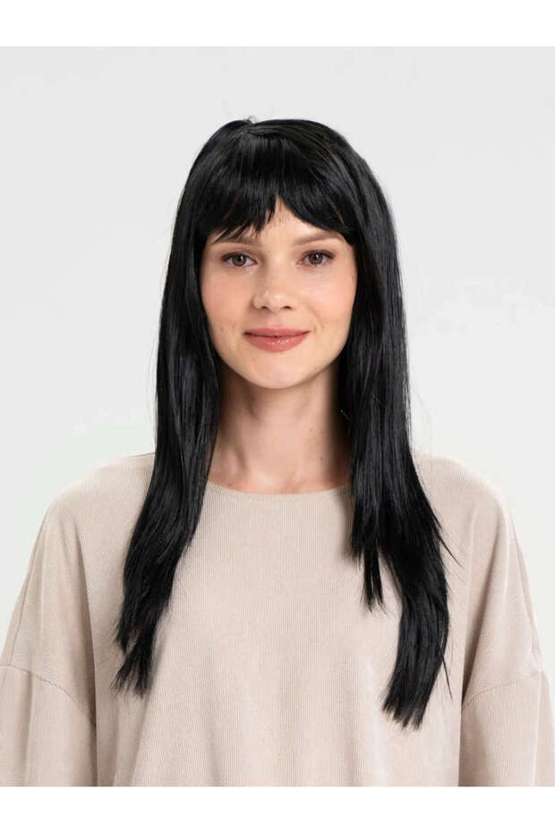 Ilkestor Black Color Long (210728) Party Wig