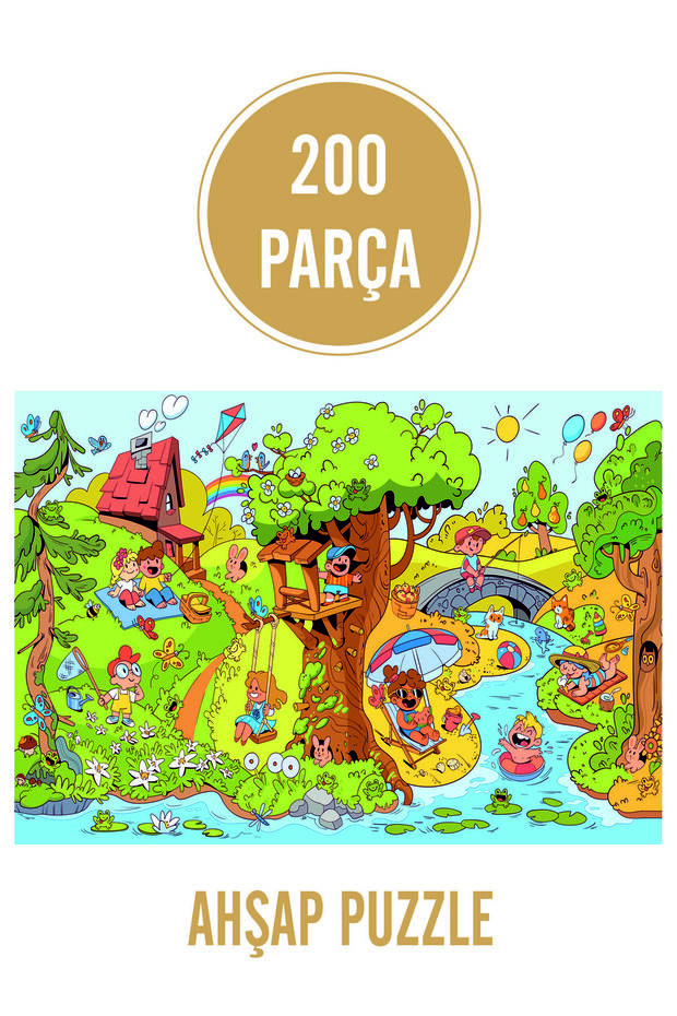 200 Piece Wooden Puzzle, Summer, Vacation, Leisure