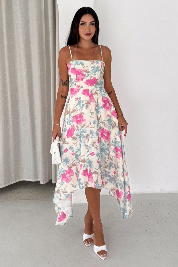 Women's V-Neck Layered Flounce Casual Maxi Dress
