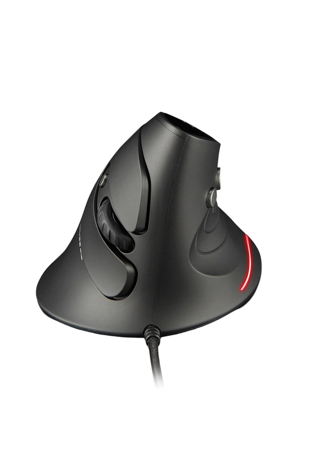black ZELOTES T-30 Vertical Optical Mouse Wired Upright Mouse USB Wired Gaming Mouse 6 Keys Ergonomi