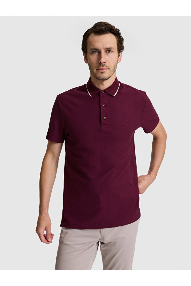 Burgundy Slim Fit T-Shirt 50328357-Vr014