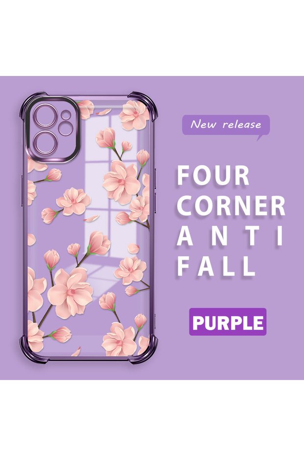 iPhone 11 Compatible Transparent Back Panel Four-Corner Reinforced Impact Protection Glossy Edge Silicone Case
