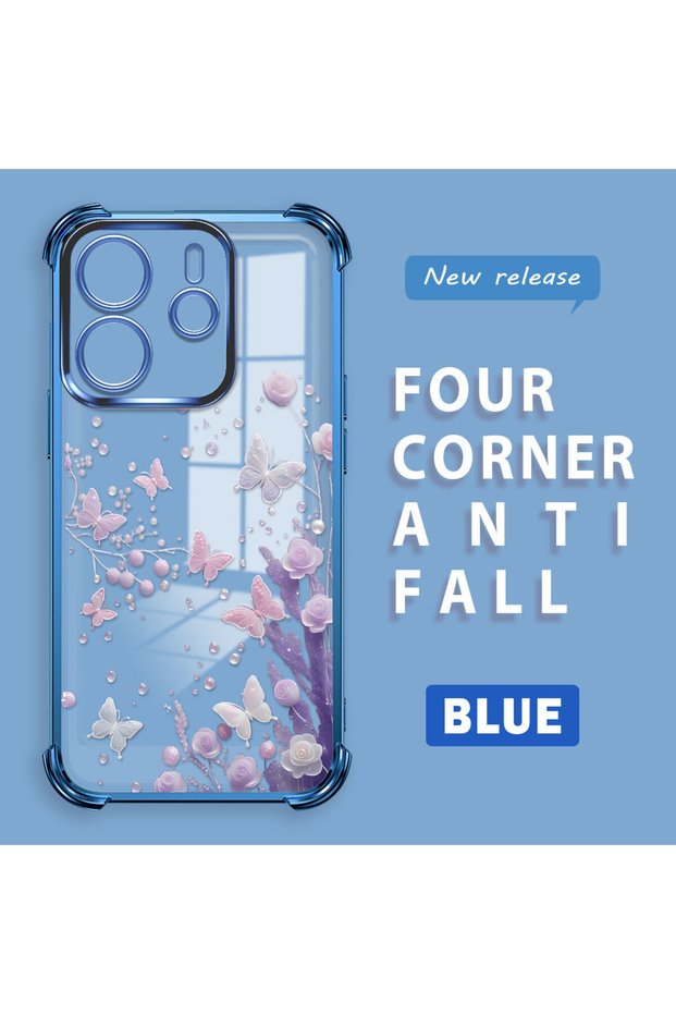 Xiaomi Redmi Note 14 4g Compatible Transparent Back Four-Corner Reinforced Impact Protection Silicone Case
