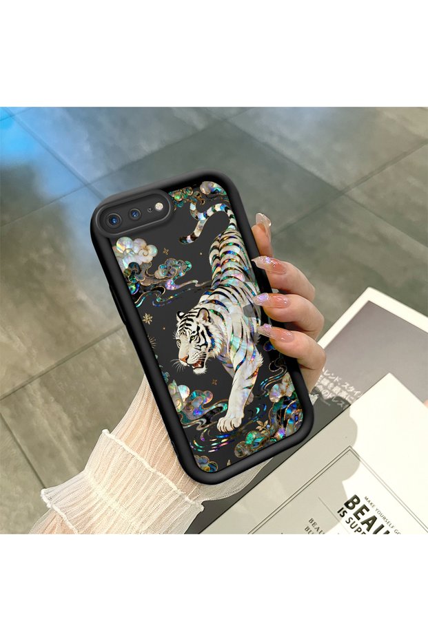 Black Silicone Case Compatible with iPhone 7 Plus/8 Plus, Shockproof with Camera Protection