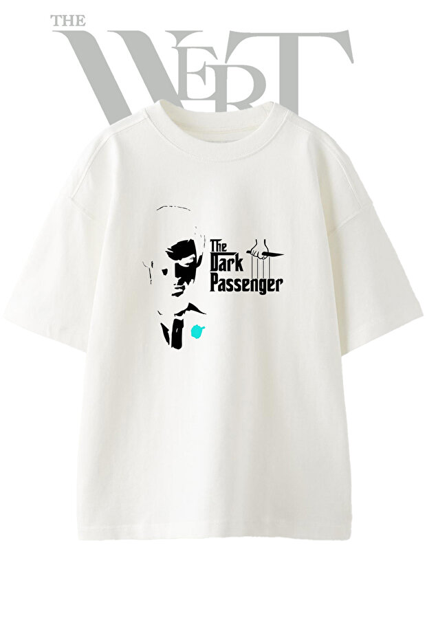 Godfather Dexter Design Printed Unisex White Oversize T-Shirt
