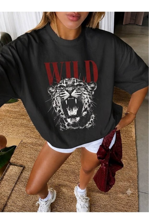 Wild Panthera Leopard Printed Tiger Printed Crewneck Unisex T-Shirt