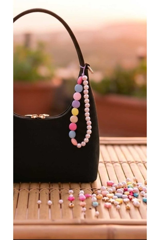 Bag and Wallet Ornament Phone Strap Charm Pearl Medium Size
