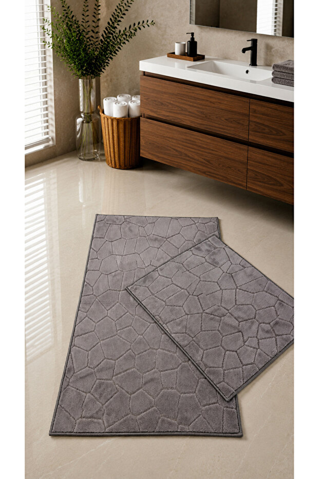 2-Piece Washable Non-Slip Base Bathroom Mat Set
