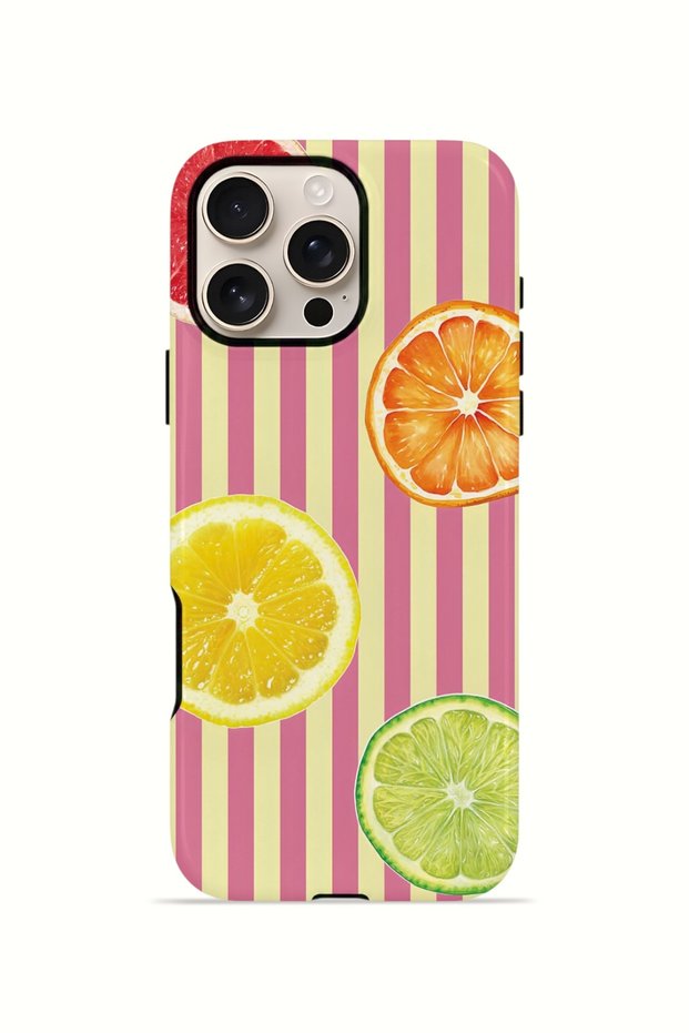 iPhone 16 Pro Max Vorian Dual Layer Case Citrus Fiesta Stripe