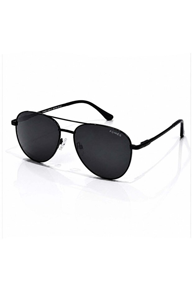 Velocity Polarized Aviator Sunglasses for Men & Women, Black Metal Frame with Smoke Polarized UV400 Lenses | Model 6322