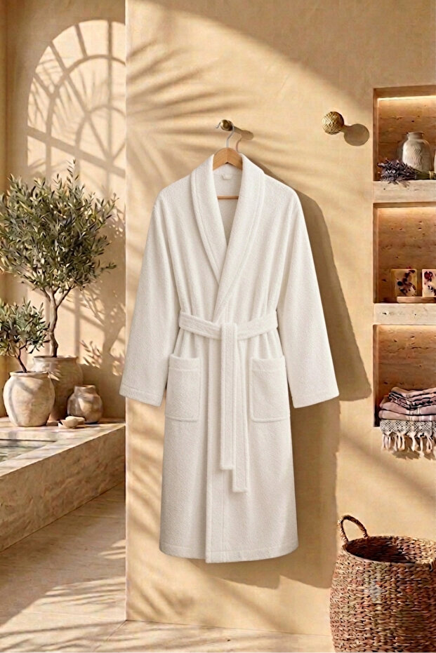 Morningstar Cotton Shawl Collar Unisex Adult Bathrobe
