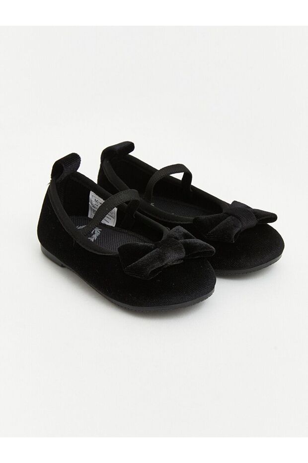 Lcw Steps Black Bow Figured Girls' Ballerinas