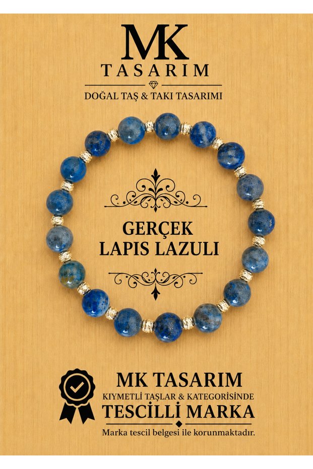 Real Lapis Lazuli Bracelet Mk.7000.848- Comfort-Peace-Energy- Stress Relief Bracelet-Colors Are Not Painted -They Are Their Own Color