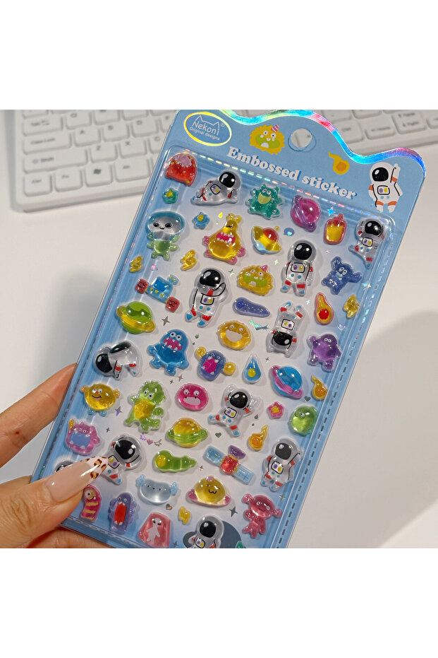 51425 space NEKONI Astronaut Space Cute Animals 3D Relief Stickers Scrapbooking Diy Diary Decor Jou