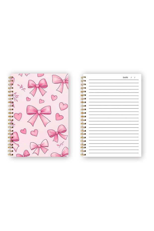 1pc Pink Bow Series Notebook 1pc, Blank Lined Pages, Ideal Gift for Note-Taking, Inspiring for Every