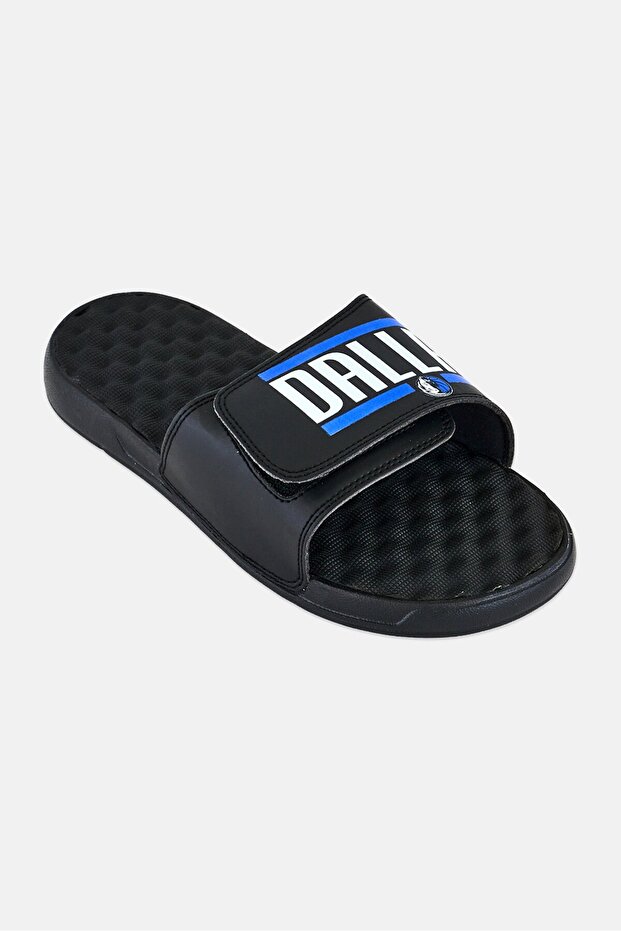 Men Dallas Mavericks Bar Logo Slip On Slides, Black