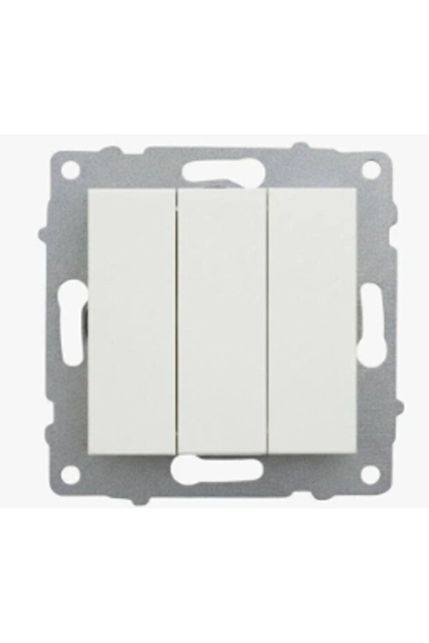 1 Piece Ovivo White Triple Switch Frameless Grano