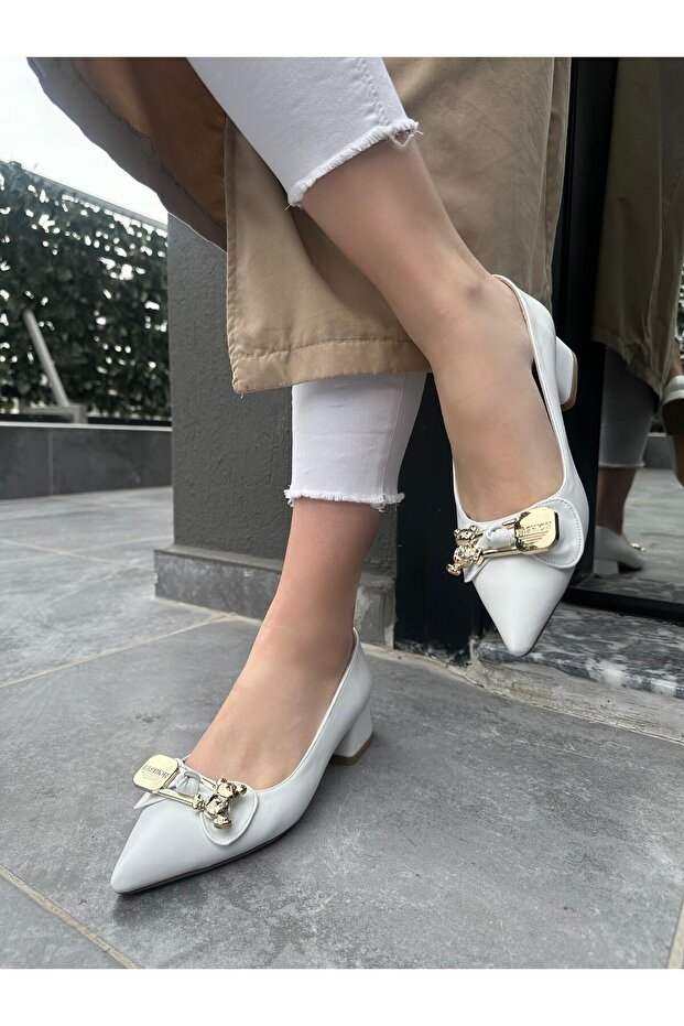 Jies White High Heels