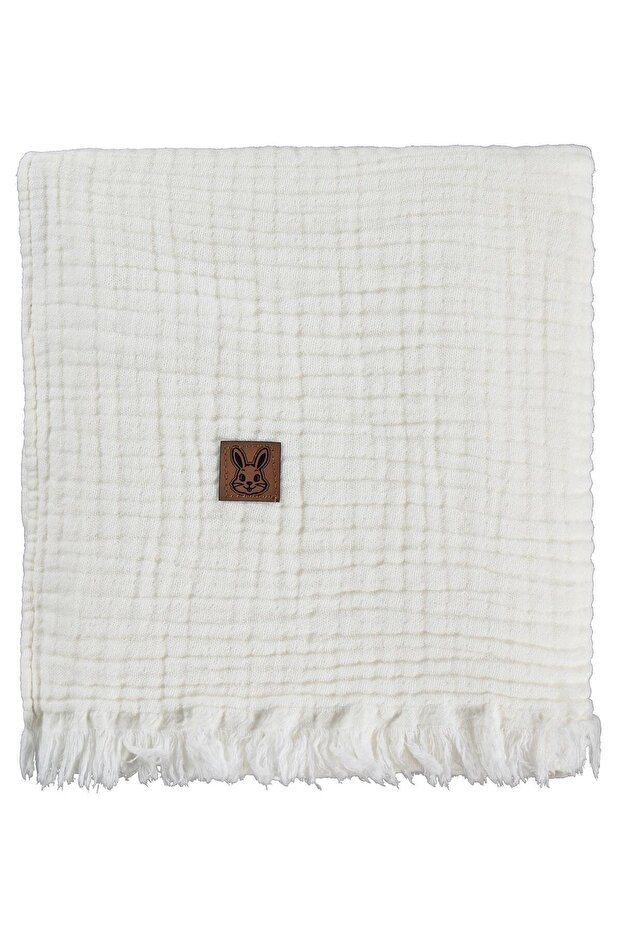 4 Layer 80X110 cm Blanket with Rabbit Label - Ecru