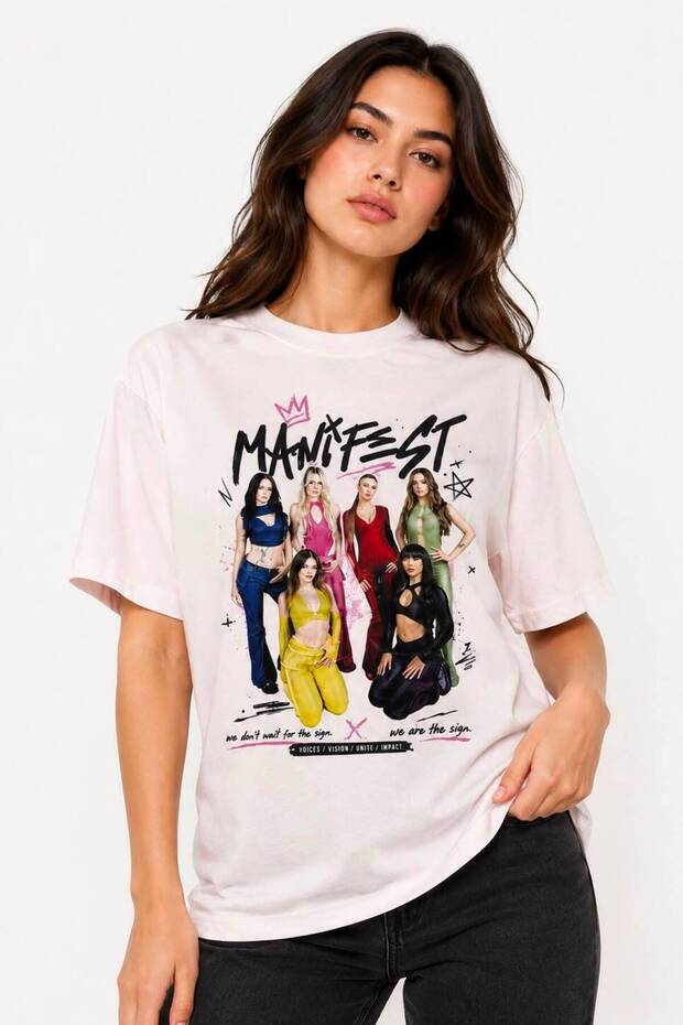 Girl's Manifest Printed Oversize T-Shirt | Casual Summer T-Shirt