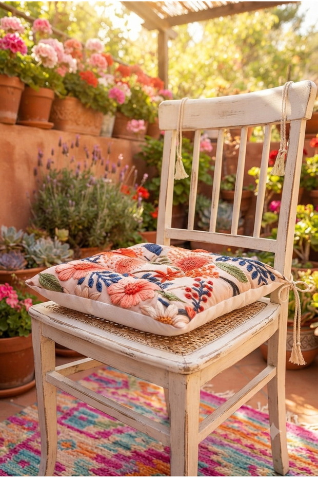 Flowers Chair Cushion