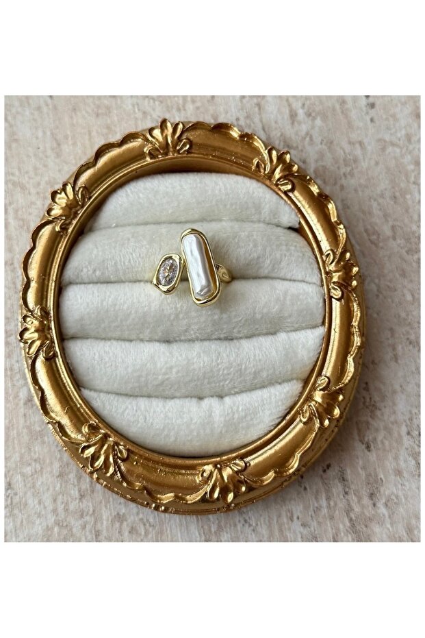 Vip Adjustable Brass Ring with Stone