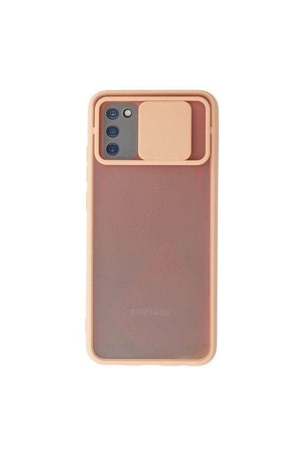 Samsung Galaxy A02S Case Palm Frosted Camera Sliding Silicone - Pink