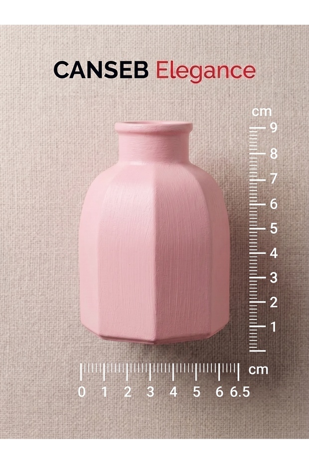 9X6.5Cm - Baby Pink - Octagonal Mini Vase - Hand-Painted Craftsmanship - 9cm Mini Vase