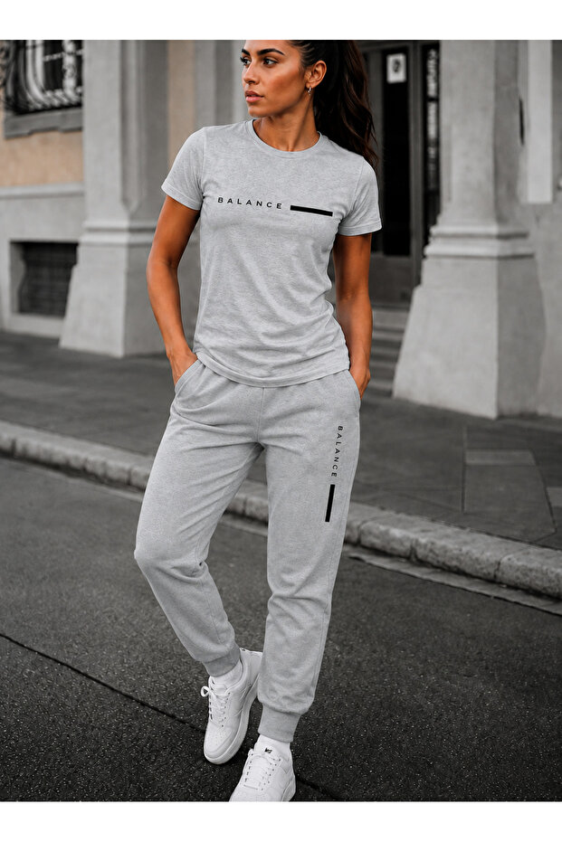 T-Shirt Sweatshirt 2-Piece Combination Thin Summer Sweat-Absorbing Thin Balance Printed Women's / Men's Unisex Model