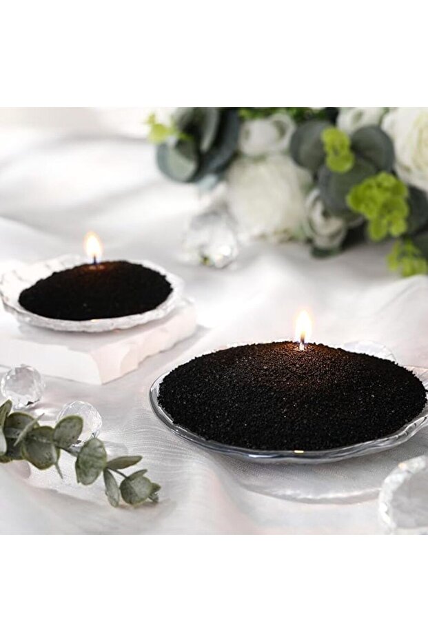 Pearled Candle Wax Sand With 20 Eco Wicks - Black - 1Kg