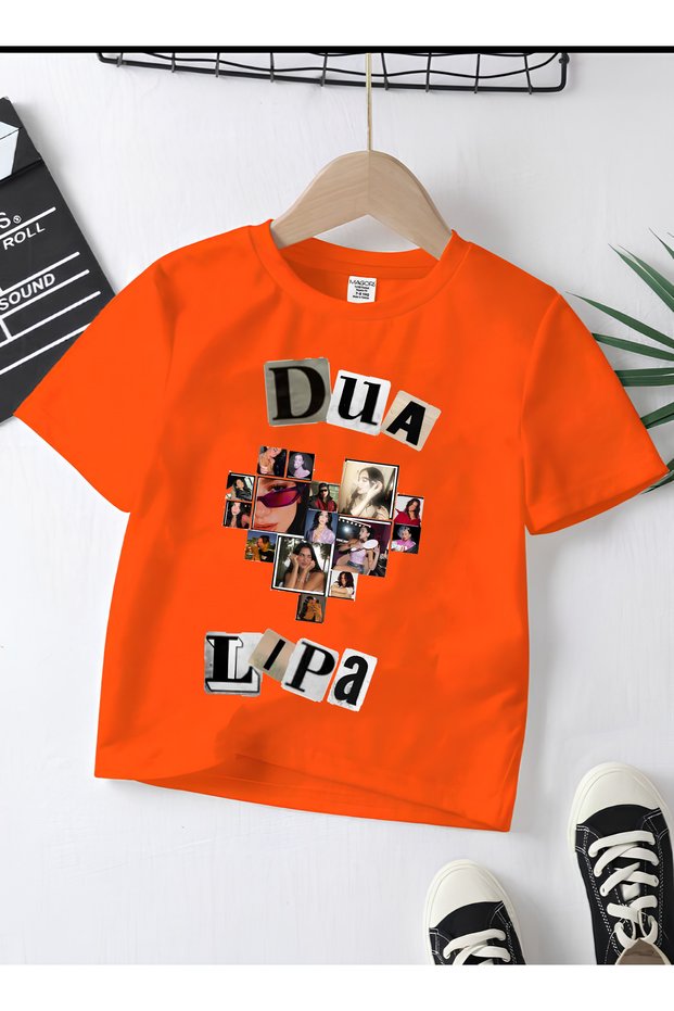 Dua Lipa Printed Cotton Short Sleeve Regular Fit Youth and Children's T-Shirt