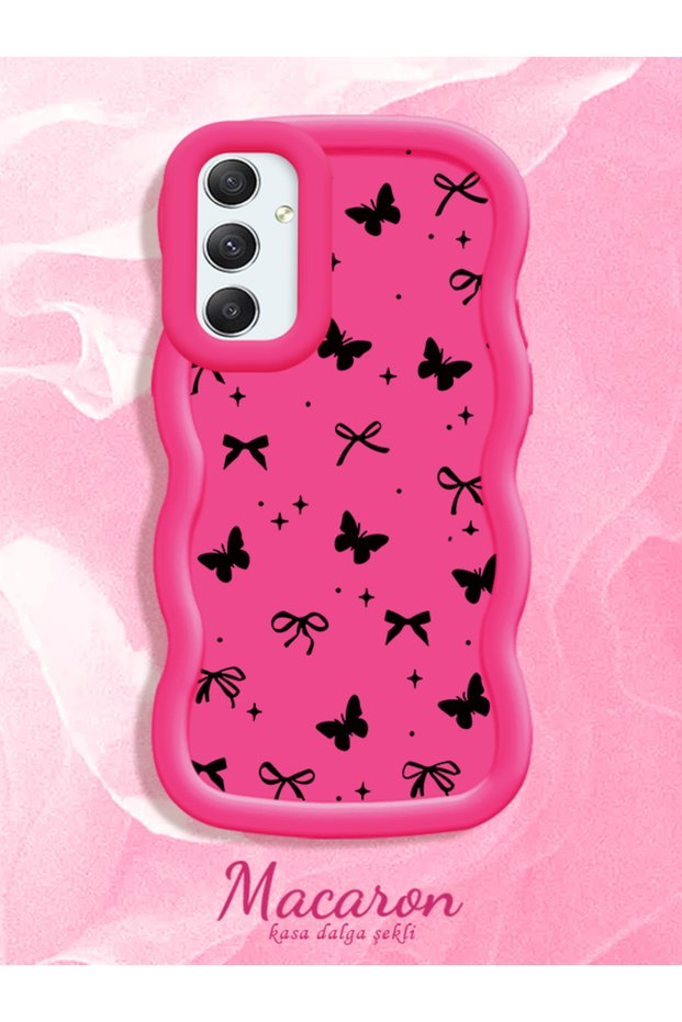 Samsung Galaxy A34 Compatible Thin Butterfly Bow Printed Soft Structure Daily Use Phone Case