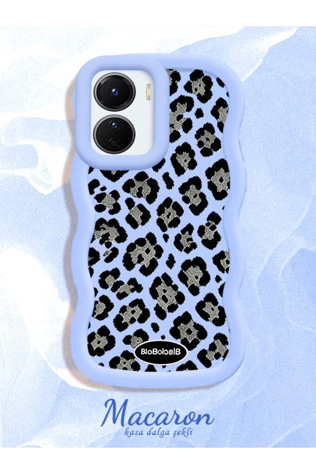 Vivo Y16 Compatible Wavy Frame Leopard Print High Quality Silicone Phone Case