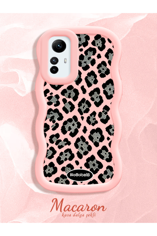 Redmi Note 12S Compatible Wavy Frame Leopard Print High Quality Silicone Phone Case