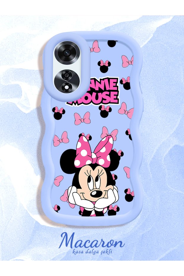Oppo A60 Compatible Wavy Frame Mouse Cartoon Patterned High Quality Silicone Phone Case